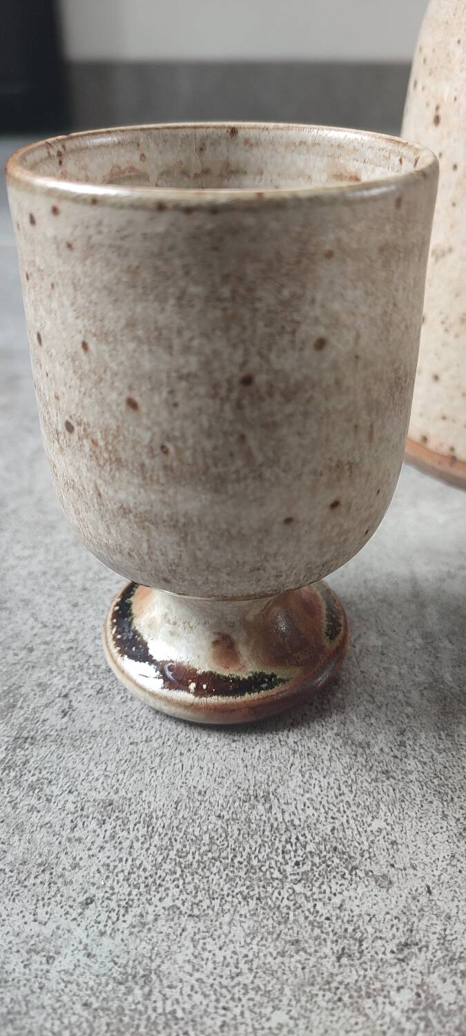 Service trio in pyrite stone Puisaye Jean-Pierre Prud'homme.