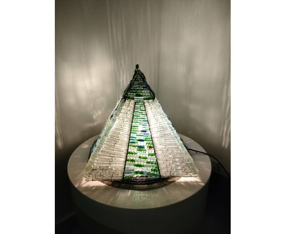 Lampe pyramide en verre | Selency