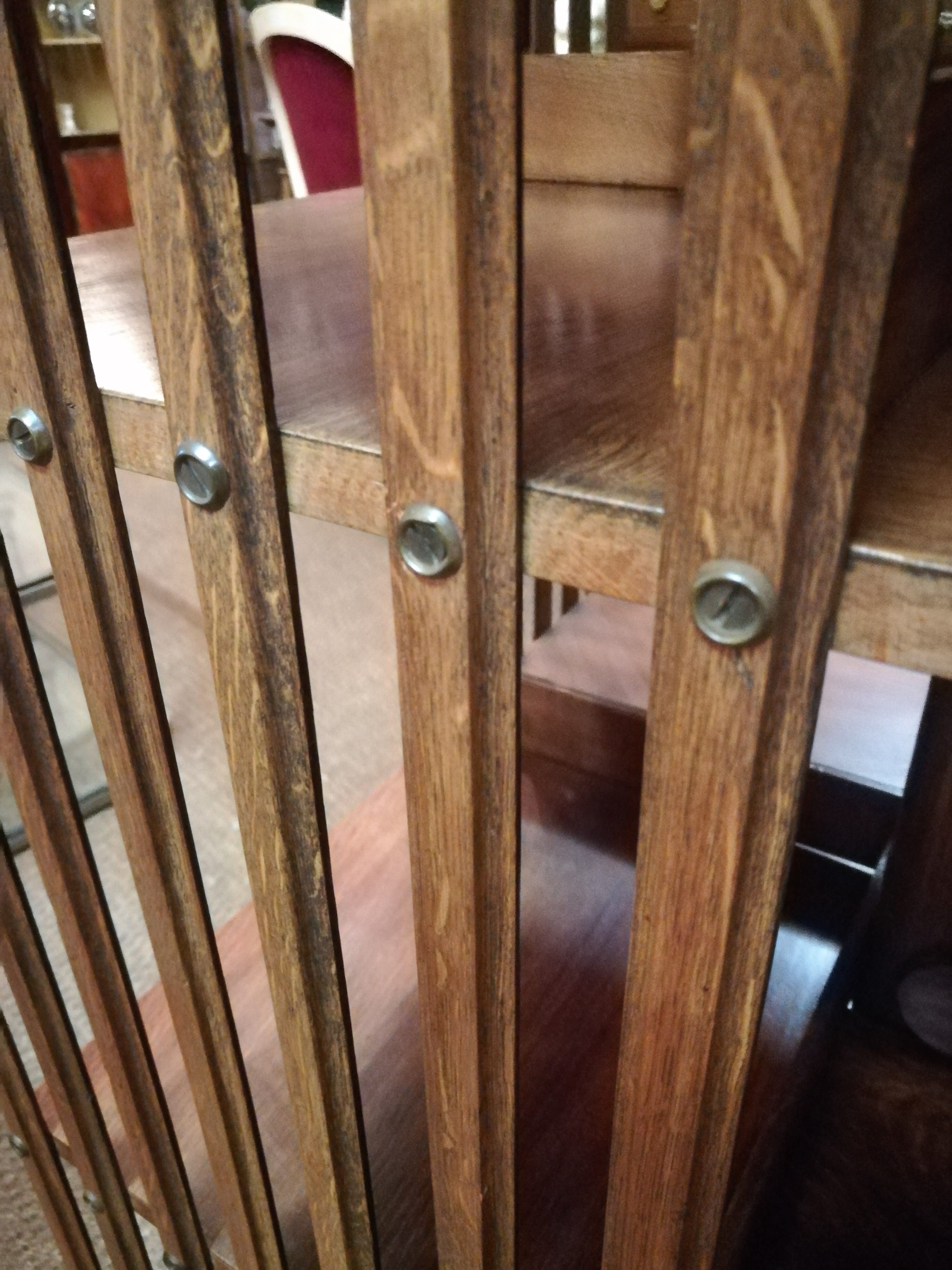 Revolving oak bookcase