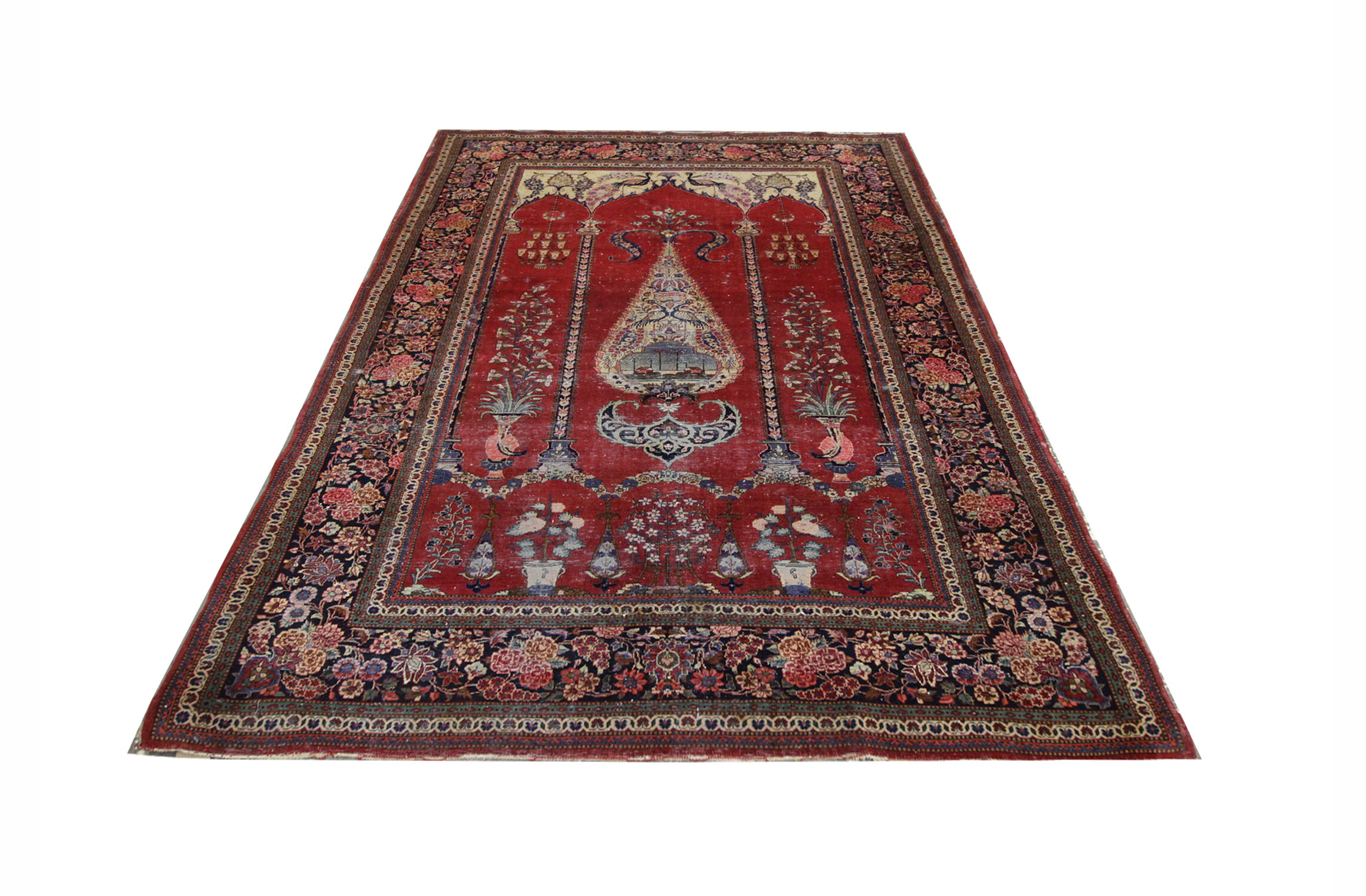 Handmade persian kashan rug 136x210cm