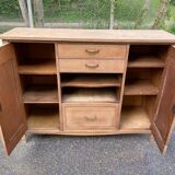 Renovated vintage Art Deco Parisian buffet in wood, 1940, 144cm.