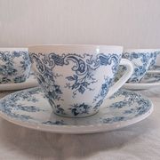 6 cups and saucers Rivanel in vintage 70's opaline