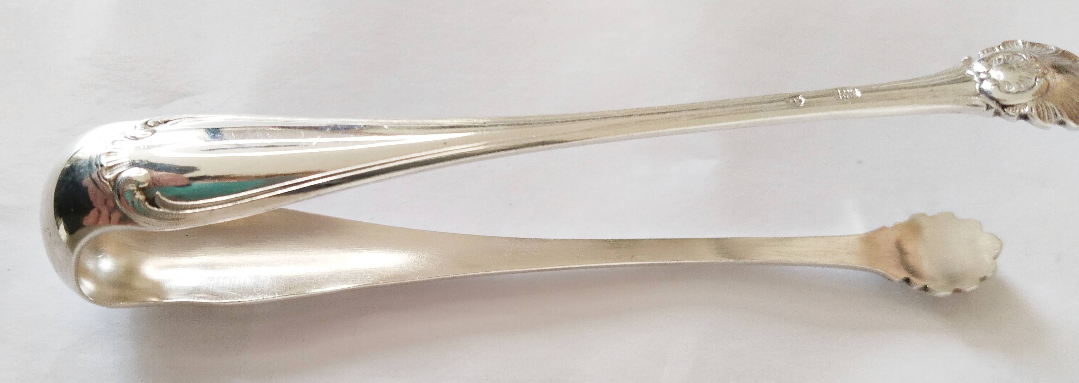 Ercuis silver sugar or ice tongs