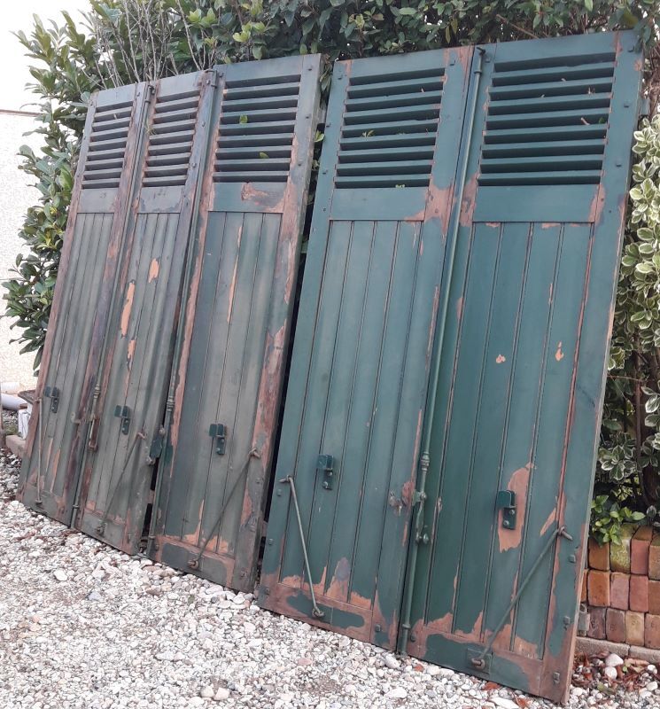 Pair of shutters oak parts with louvers 201,5x106cm