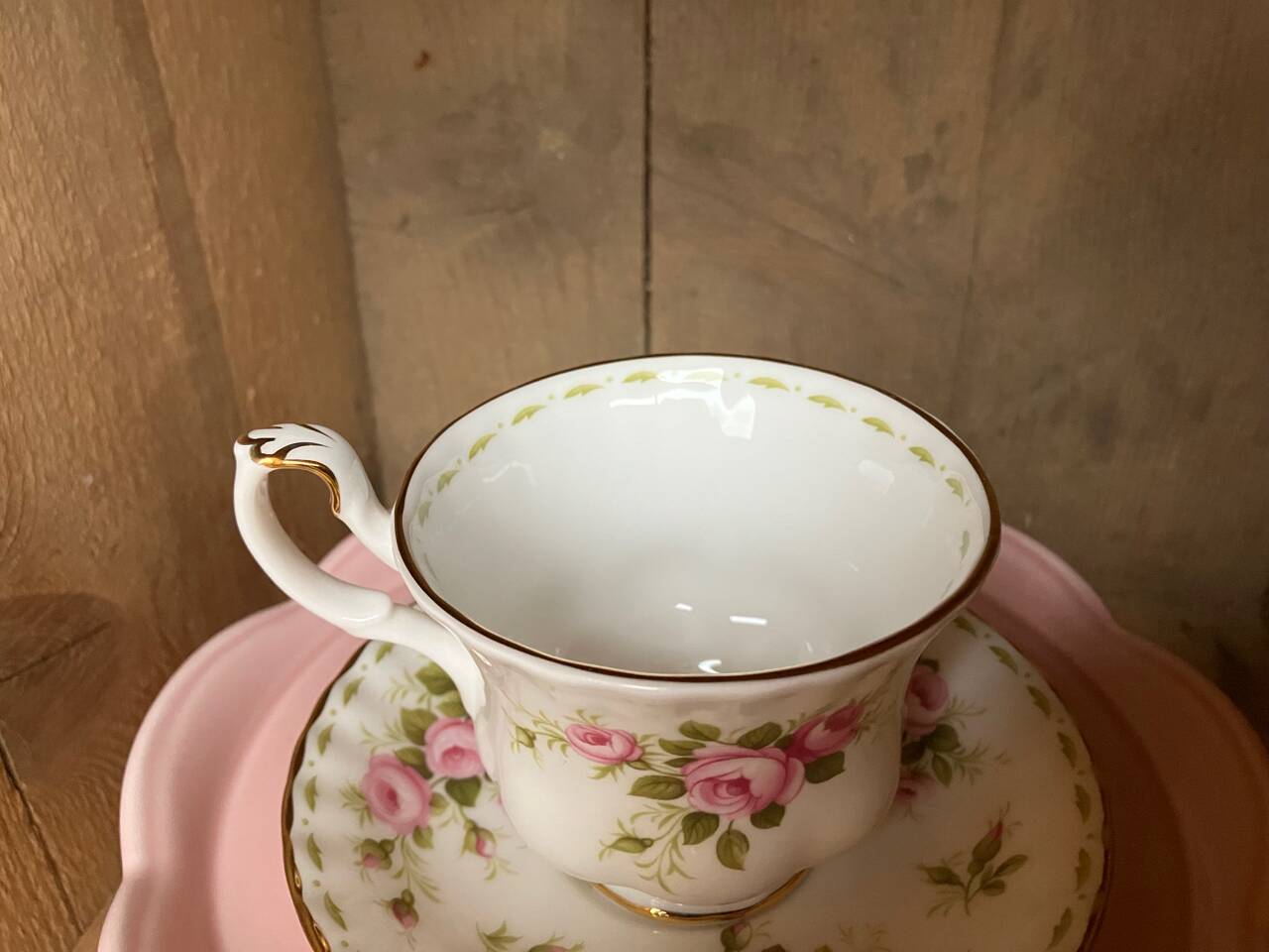 Vintage Royal Albert June porcelain cup and saucer, English manufacture