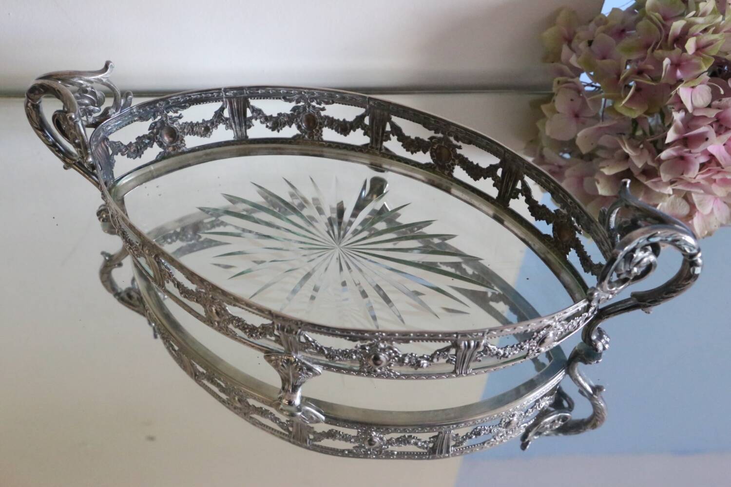 English silver table centerpiece