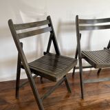 Lot de 2 chaises pliantes anciennes