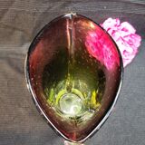 Vintage blown glass vase bubbles