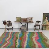 Tapis vintage en laine douce et colorée 7x10, 205x307 cm SK 70373