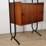 Vintage modular bookcase in wood and metal, Italy, 1960