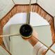 Vintage table lamp foot wood turned lampshade fringes