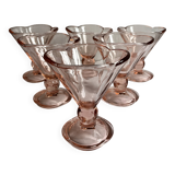 Pink glass ice cream cups
