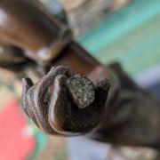 Ancient statue in bronze "Melody" after Auguste Moreau – Art Nouveau
