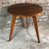 Vintage pedestal table in beech veneer 50'S