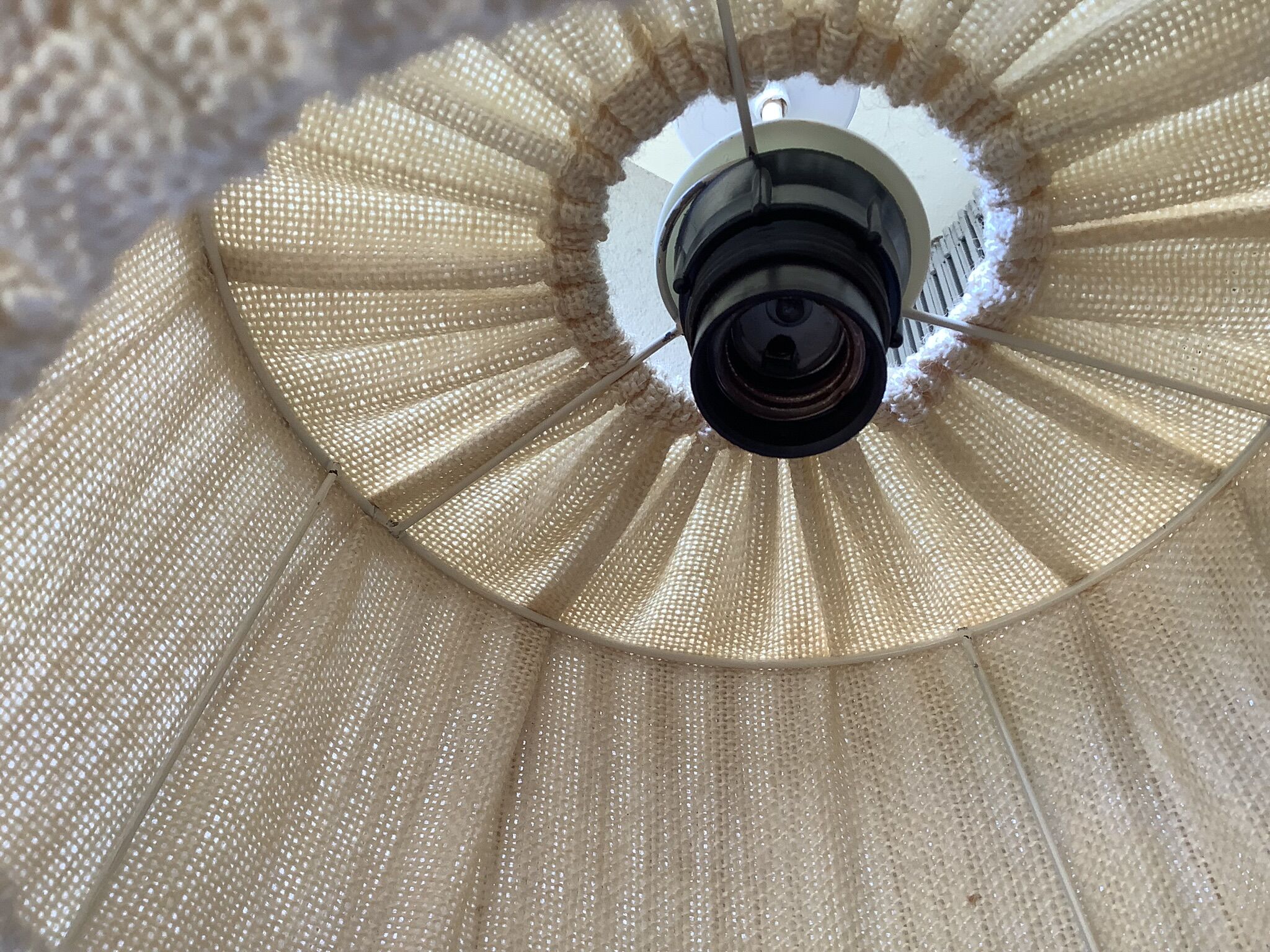 Boho chic rattan and burlap pendant light