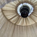 Boho chic rattan and burlap pendant light