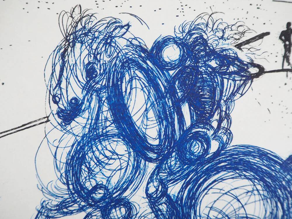 Salvador Dali: The Blue Riders, Original signed etching