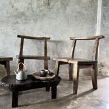 Grande chaise ou fauteuil en teck ancien H84 L60