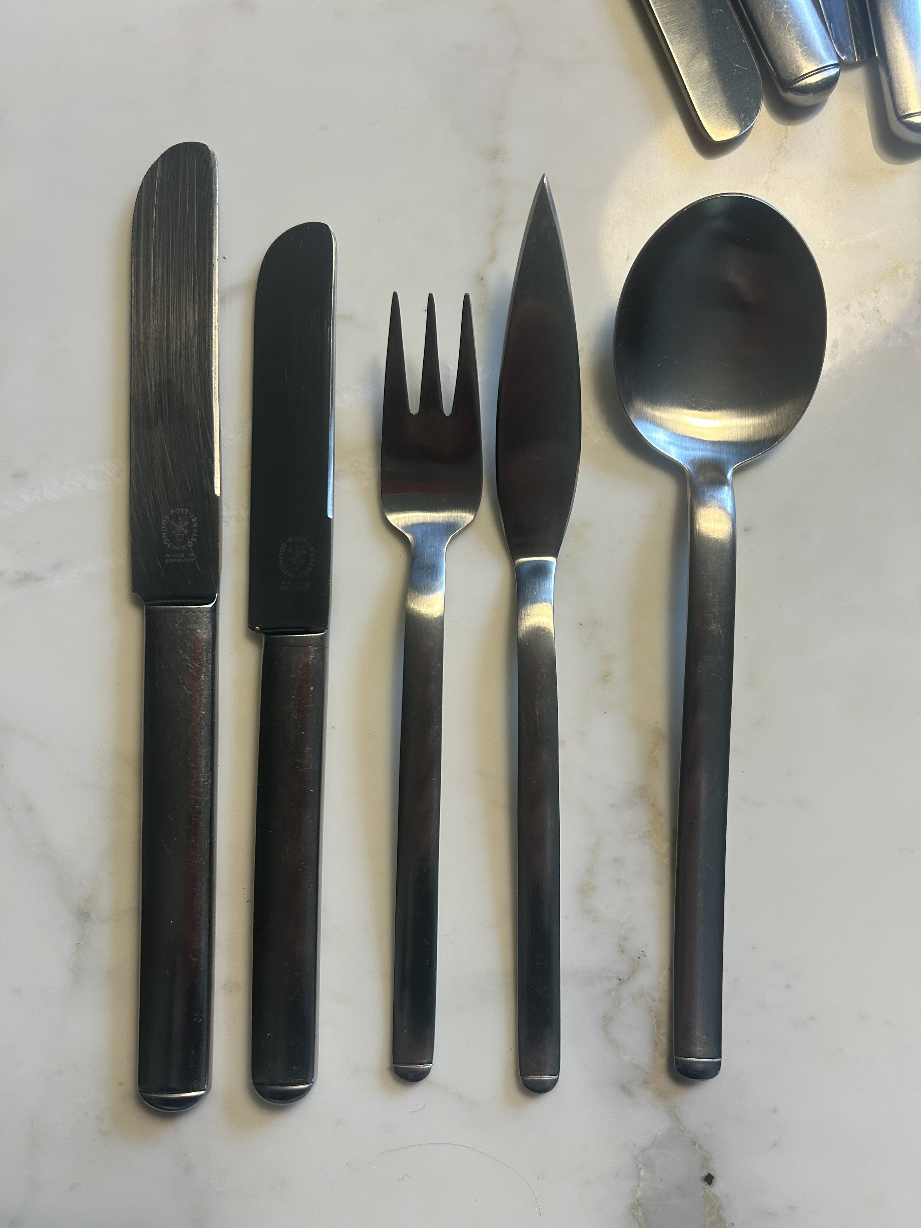 Carlo Hugo POTT cutlery set in SOLINGEN chrome steel 47 pieces 19