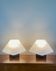 Pair of lamps in opaline glass and metal, 1980