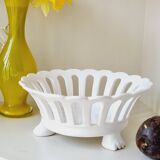 Tripod openwork basket with white ceramic claws Malicorne taste