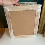 Set of two pretty mirrors in white, beige, and gold tones. Bohemian