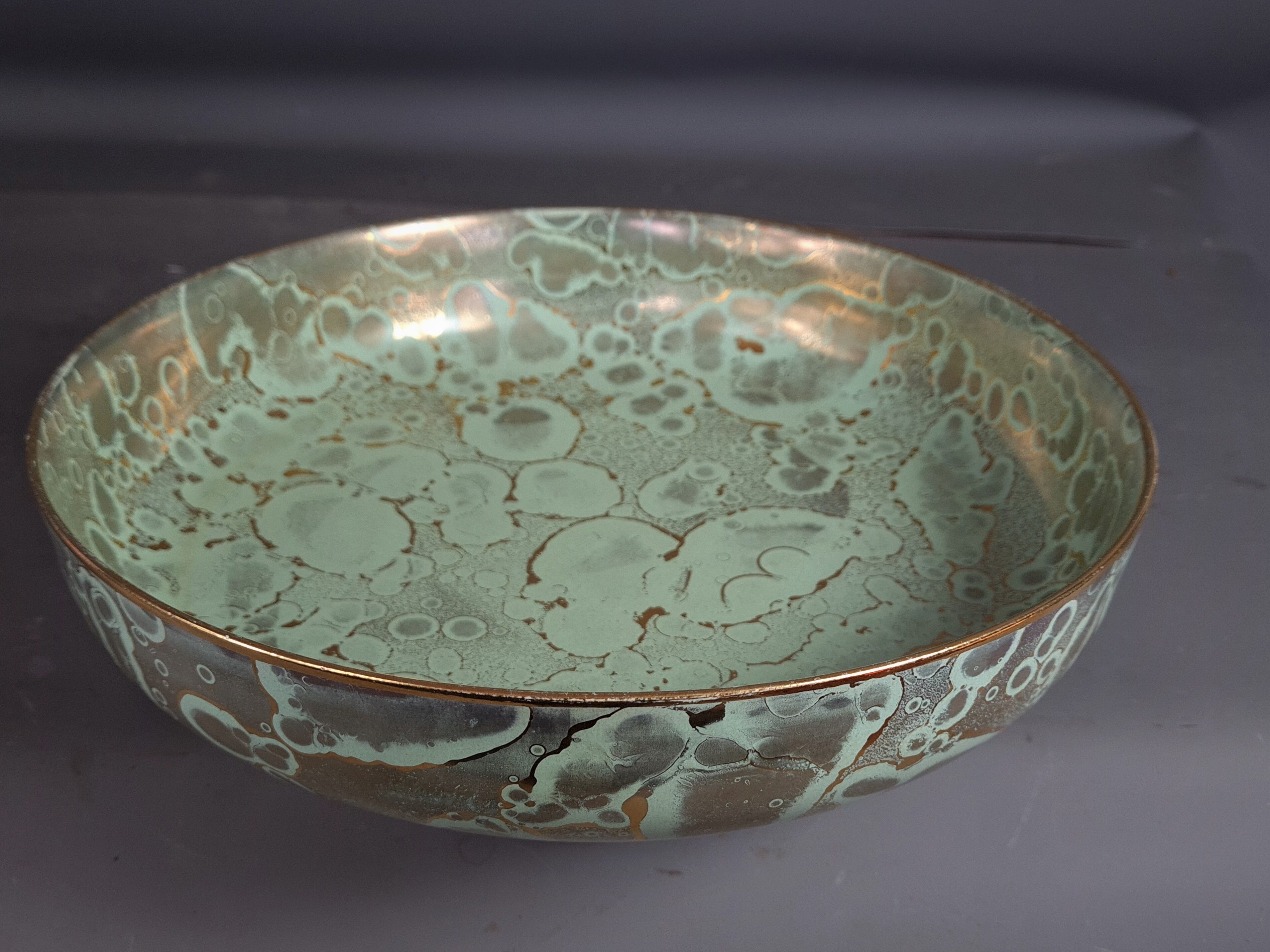 Celadon green porcelain cut Ateliers de Sèvres J. Mazeaud J. Faverot 26 cm sb