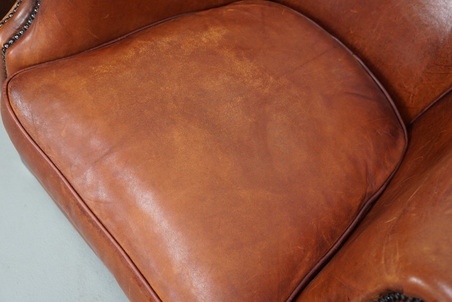 Vintage Dutch cognac leather club chair, 1970s, set of 2
