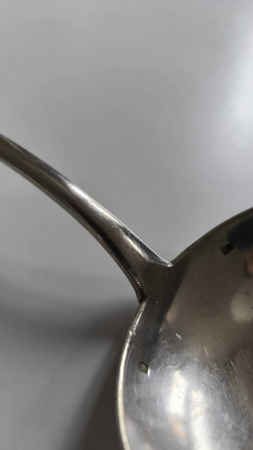 Solid silver serving ladle