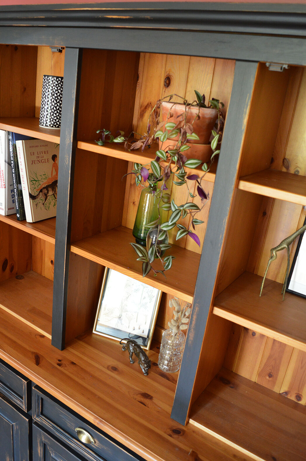 Patinated black cupboard