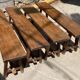 Solid oak farmhouse bench 140cm for rustic farmhouse table 1950