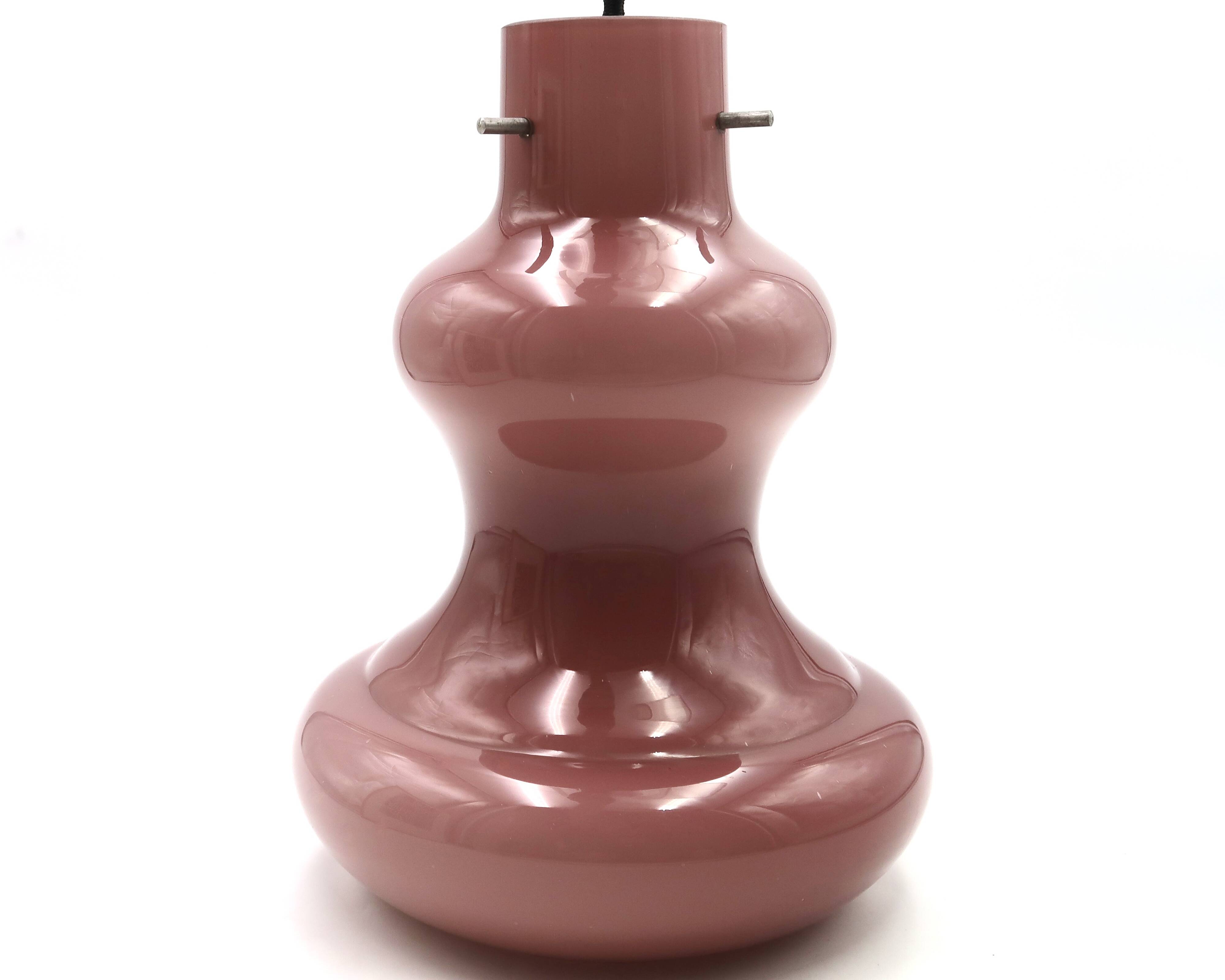 Suspension Vistosi Targetti Sankey by Massimo Vignelli Murano glass violet