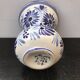 Vase quimper ceramics white vintage blue decor