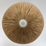 Wabi sabi brutalist wood turned table lamp in the style of Charles Dudouyt