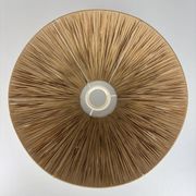 Wabi sabi brutalist wood turned table lamp in the style of Charles Dudouyt