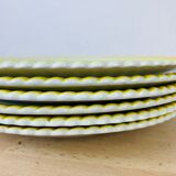 Lot de 6 assiettes plates en faïence vintage