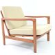 Fauteuil BZ bouclette beige clair