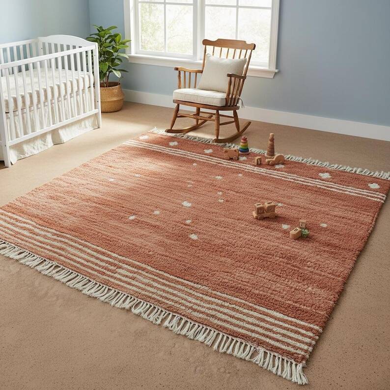 Handmade Moroccan terracotta rug, 150/250cm