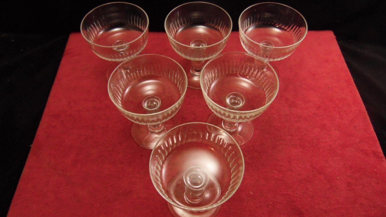 Service of 6 19th century cut crystal champagne cups