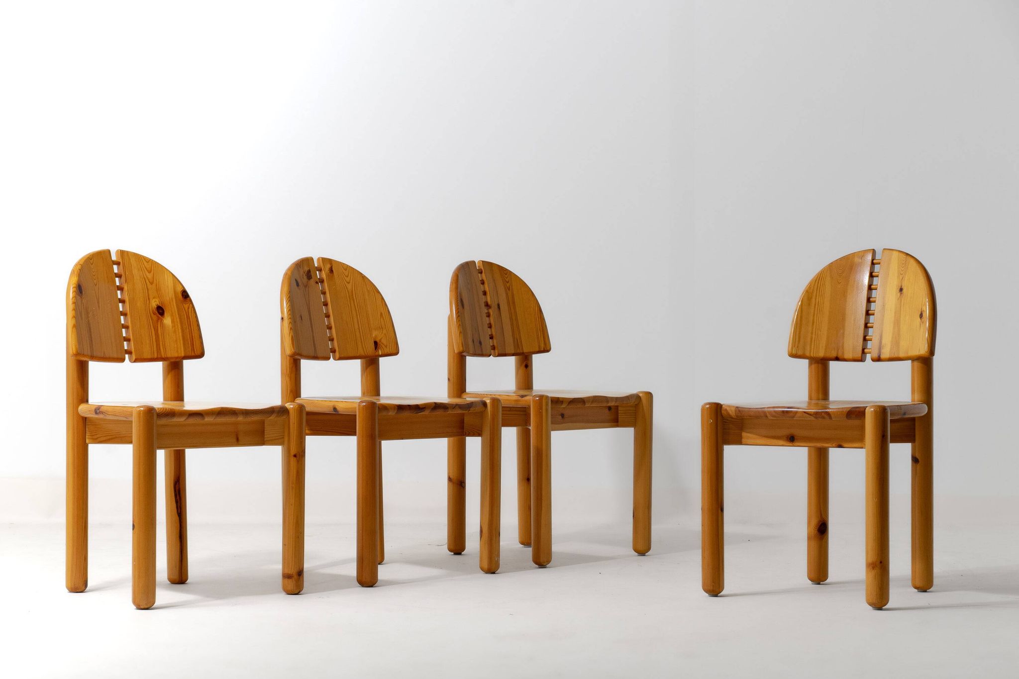 Dining chairs in pine by Rainer Daumiller