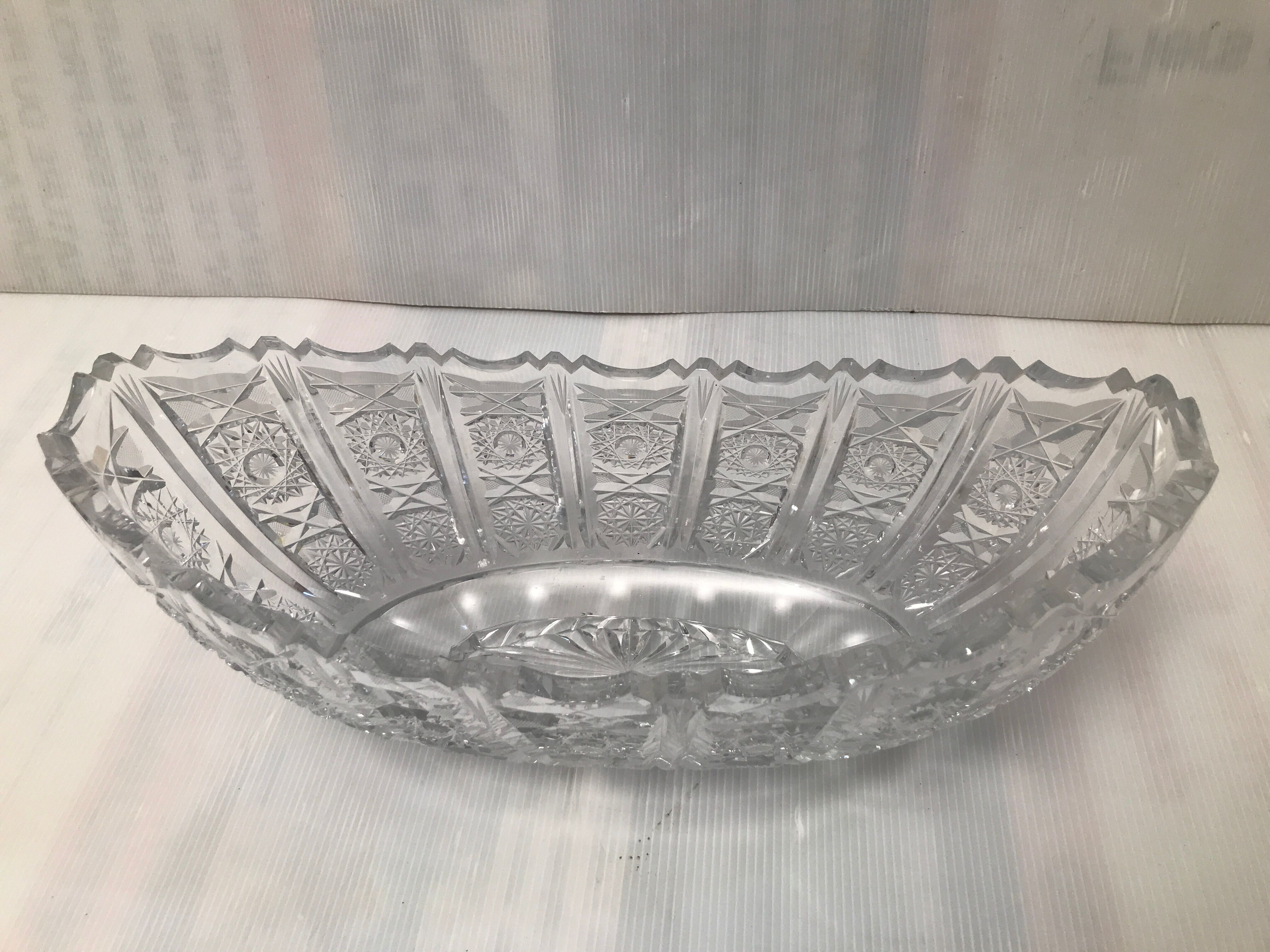 Vintage chissed arque crystal fruit cup