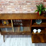 Renewed 1950s art deco showcase, high-legged, retro, vintage