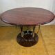 Vintage Art Deco Style Round Dining Table – Oak Top & Chrome Base – Designe