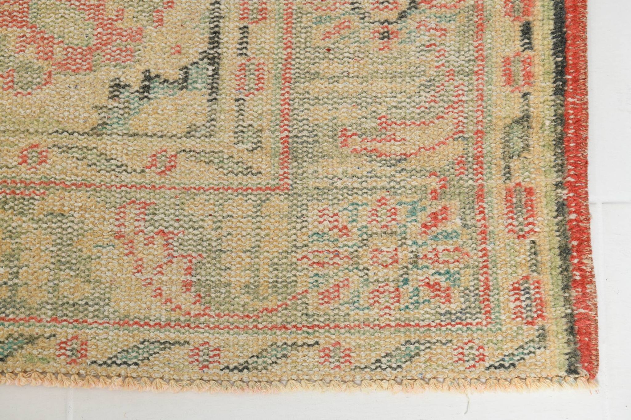 6x8 Peach Red & Yellow Vintage Rug,  181x260Cm