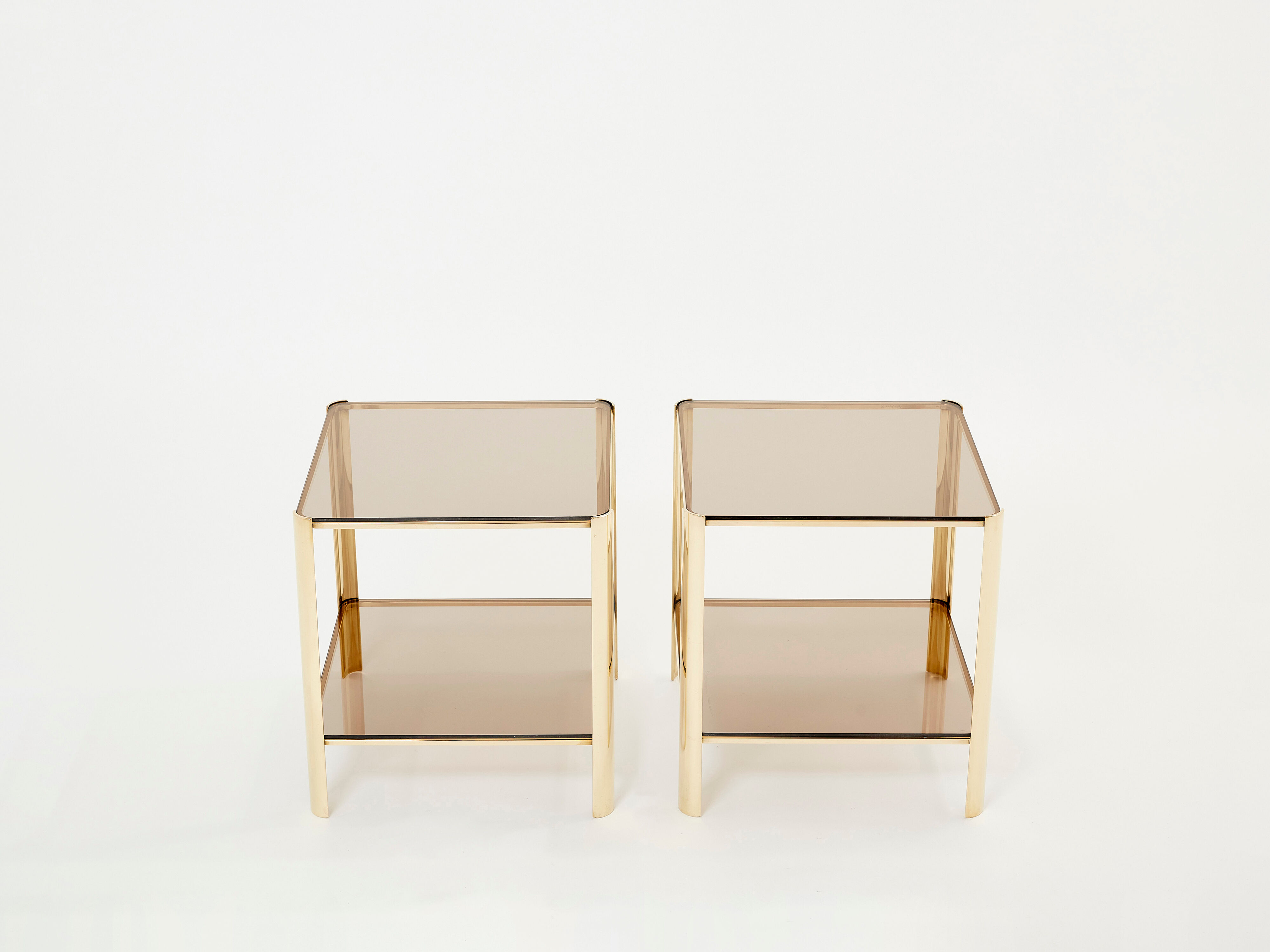 Pair of tables ends of bronze sofa 60s