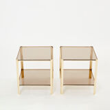 Pair of tables ends of bronze sofa 60s