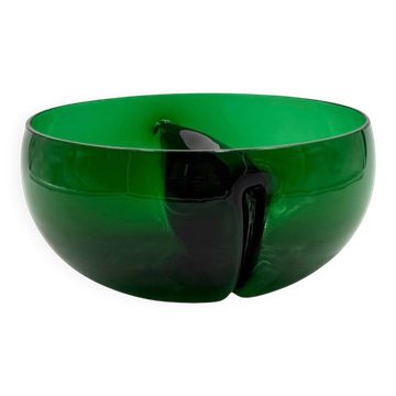 Vase en verre vert des années 1960, Italie