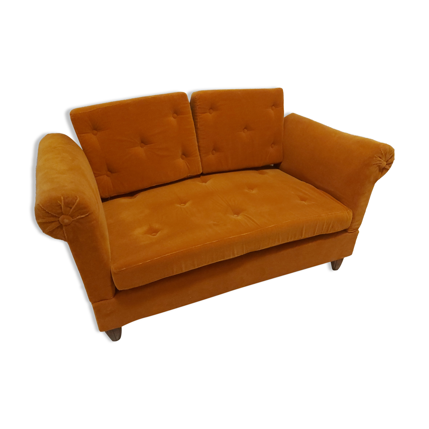 Sofa, daybed art deco, orange velvet