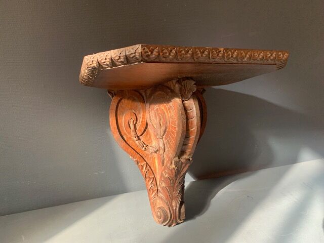 Wall console in carved wood, old harness, eighteenth century, France