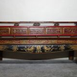 Antique Chinese bench carved and hand painted circa 1890